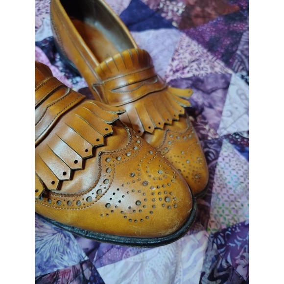 Vintage Allen Edmonds Wakefield Leather Shoes Mens 11.5 Chestnut Brown USA Made main image 6